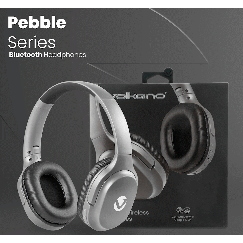 Volkano Pebble Series Bluetooth Headphones - Dark Grey