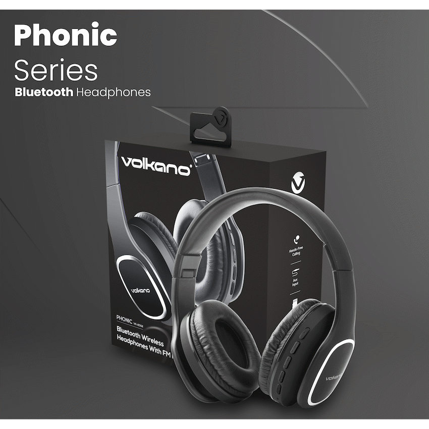 Volkano Phonic Series Bluetooth Full Size Headphones - Black