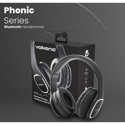 Volkano Phonic Series Bluetooth Full Size Headphones - Black