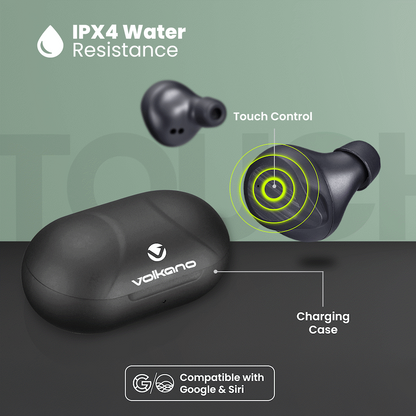 Volkano Scorpio Series True Wireless Earphones - Black