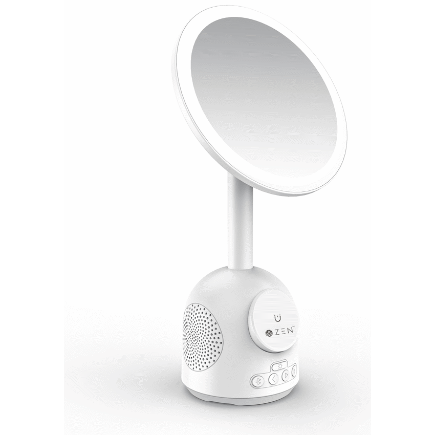 ZEN Unify Series Wireless Phone Charger with Bluetooth Speaker and Mirror - White