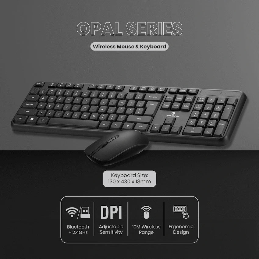 Volkano Opal Series Wireless Keyboard and Mouse Combo