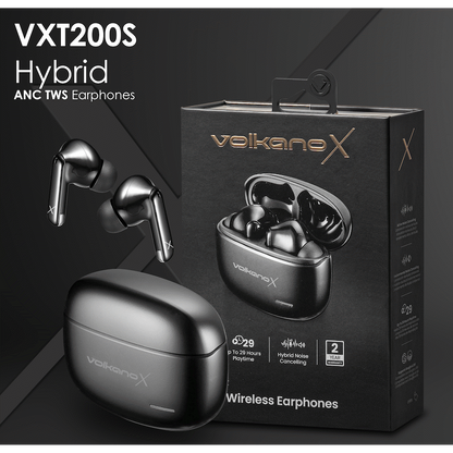 VolkanoX VXT200S Hybrid ANC TWS Earphones - Black