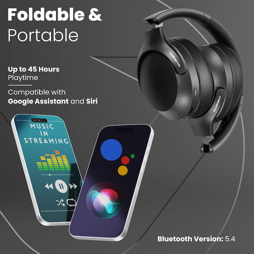 Volkano Odyssey ANC Bluetooth Wireless Headphone - Black