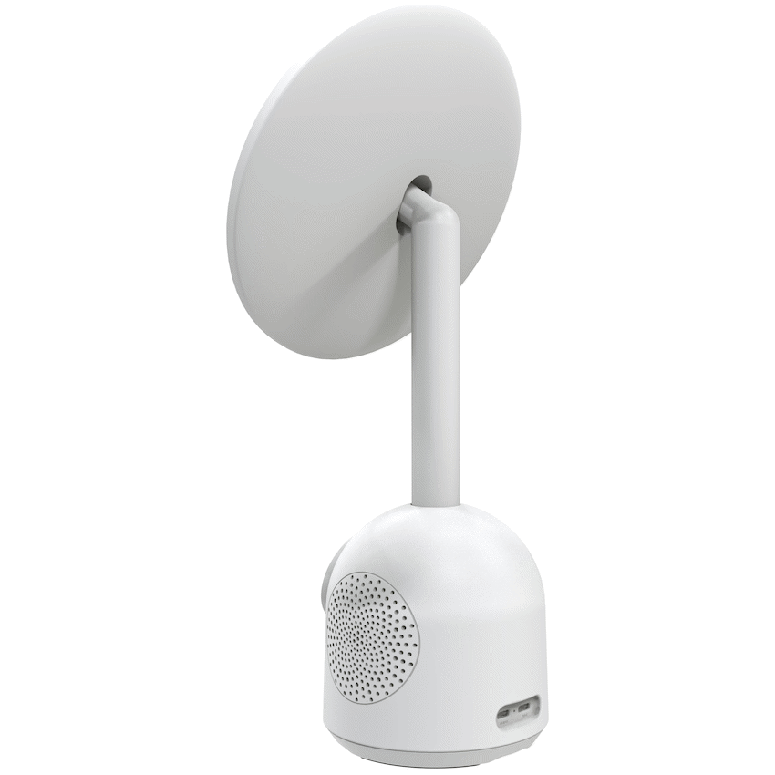 ZEN Unify Series Wireless Phone Charger with Bluetooth Speaker and Mirror - White