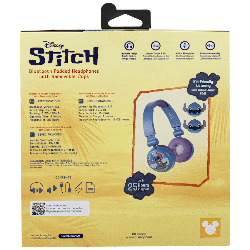 Stitch Bluetooth Padded Headphone with Removable Cups
