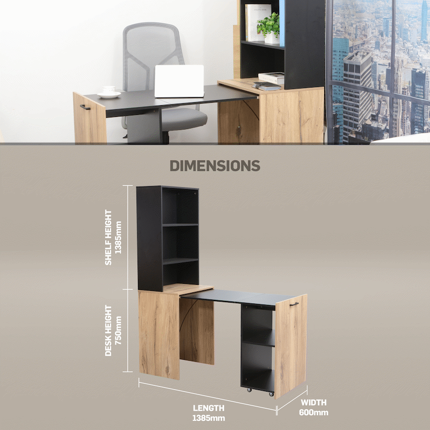 Adaptive Desk, With  Bookshelf
