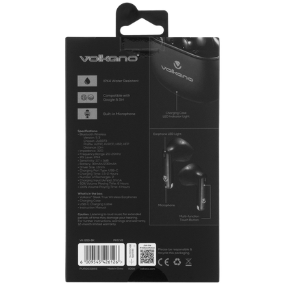 Volkano Sleek Series TWS Earphones - Black