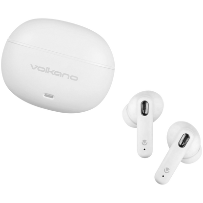 Volkano Pulse Series True Wireless Earphones with Charging Case - White