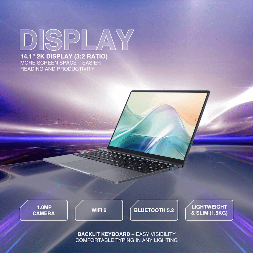 ETBook, 14.1" Intel i5-12450H, 16gb DDR4, 512gb SSD W11H