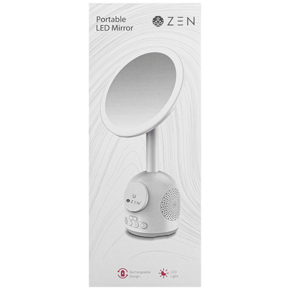 ZEN Unify Series Wireless Phone Charger with Bluetooth Speaker and Mirror - White