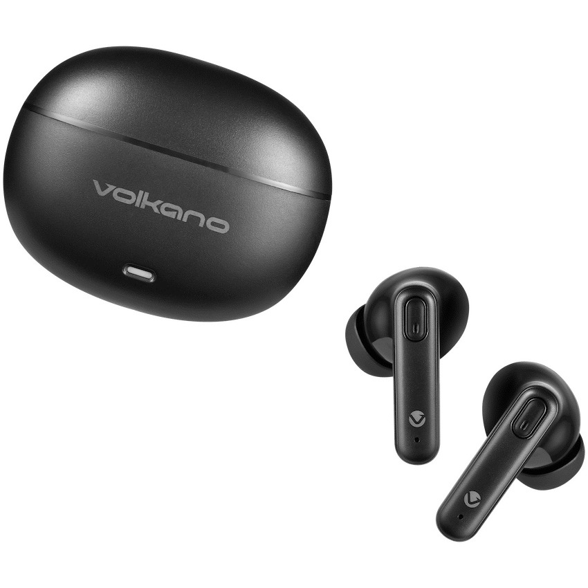 Volkano Pulse Series True Wireless Earphones with Charging Case - Black