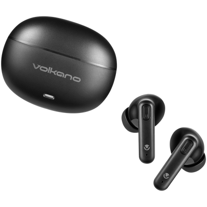 Volkano Pulse Series True Wireless Earphones with Charging Case - Black