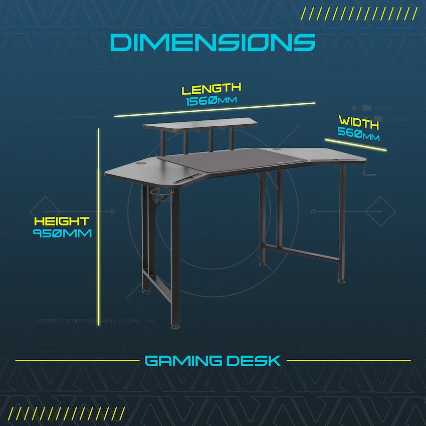 VX Gaming Saturn Gaming desk - with Desk Mat