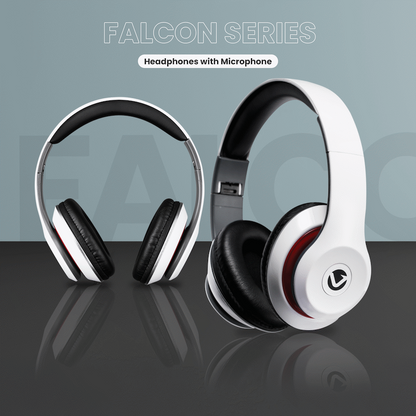 Volkano Falcon Series Headphones with Microphone - White