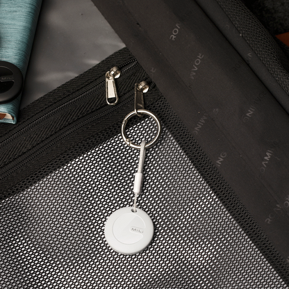 MiTag Apple-Compatible Tag with Leather Keychain Accessory - 1 Pack