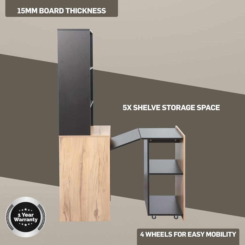 Adaptive Desk, With  Bookshelf