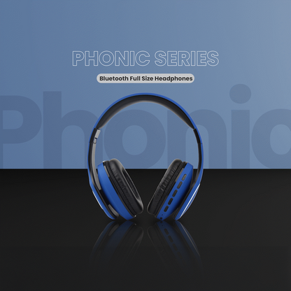 Volkano Phonic Series Bluetooth Full Size Headphones - Blue