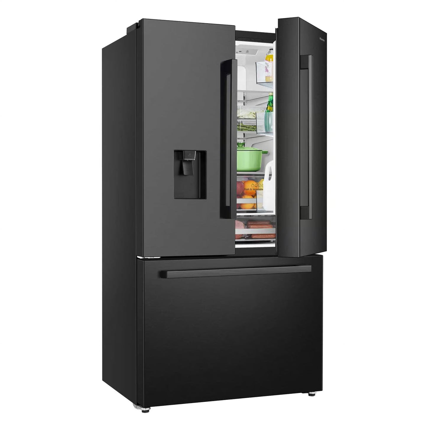 Hisense H760Fsb Wd 575L Black French Door Refrigerator With External Handle And Water Dispenser - Everyday Elektronics South Africa