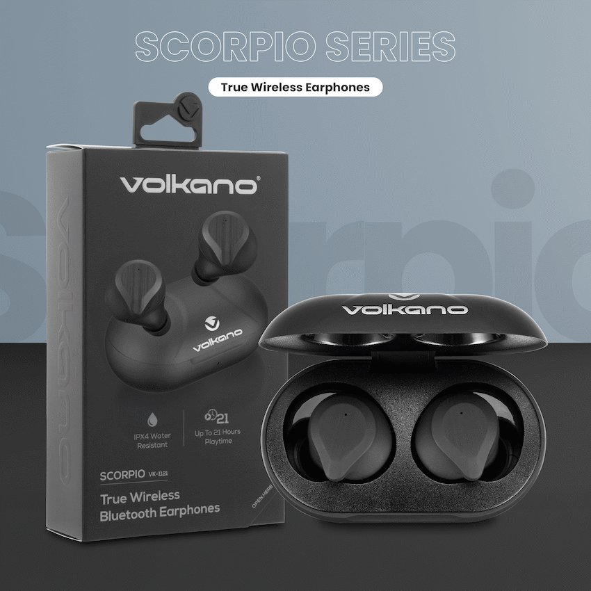 Volkano Scorpio Series True Wireless Earphones - Black