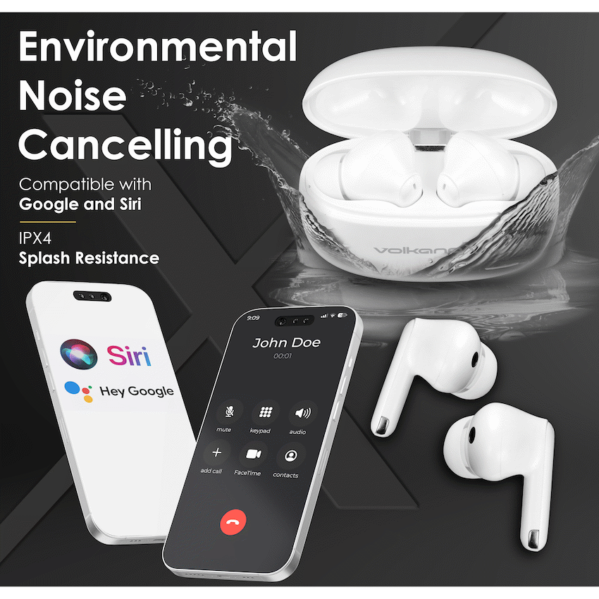 VolkanoX VXT200S Hybrid ANC TWS Earphones - White