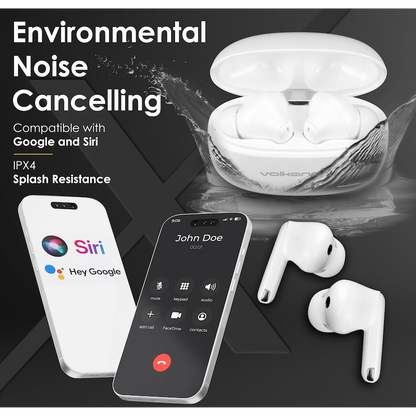 VolkanoX VXT200S Hybrid ANC TWS Earphones - White
