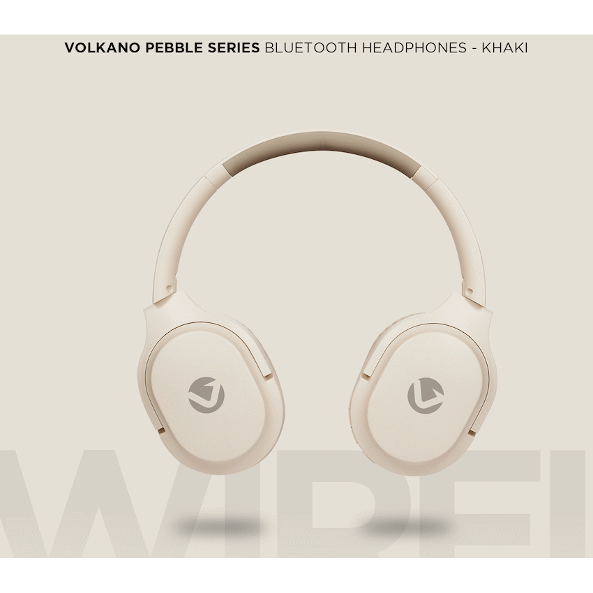 Volkano Pebble Series Bluetooth Headphones - Khaki