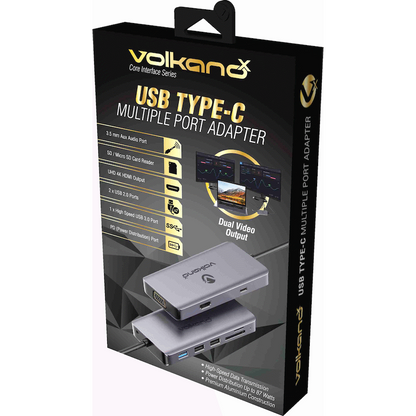 VolkanoX Core Interface Series USB Type-C - HDMI + VGA + 3x USB + Card Reader + Audio + PD