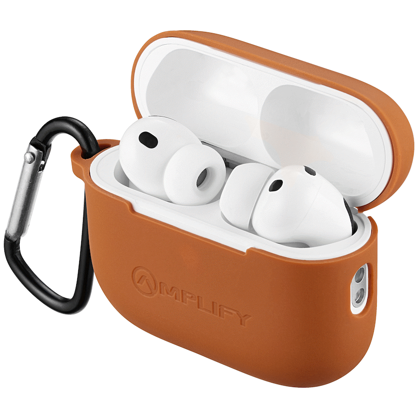 Amplify Note X 3 Series TWS Earphones - White Case + Orange Cover