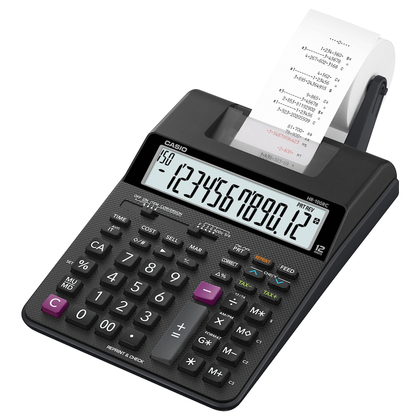 Casio HR-100RC BK Printing Calculator