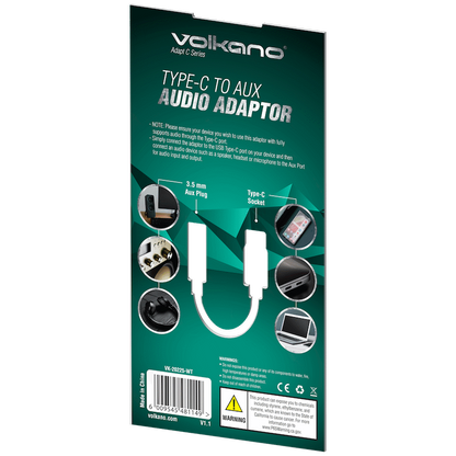 Volkano Adapt C Series Type-C to AUX Audio Adaptor
