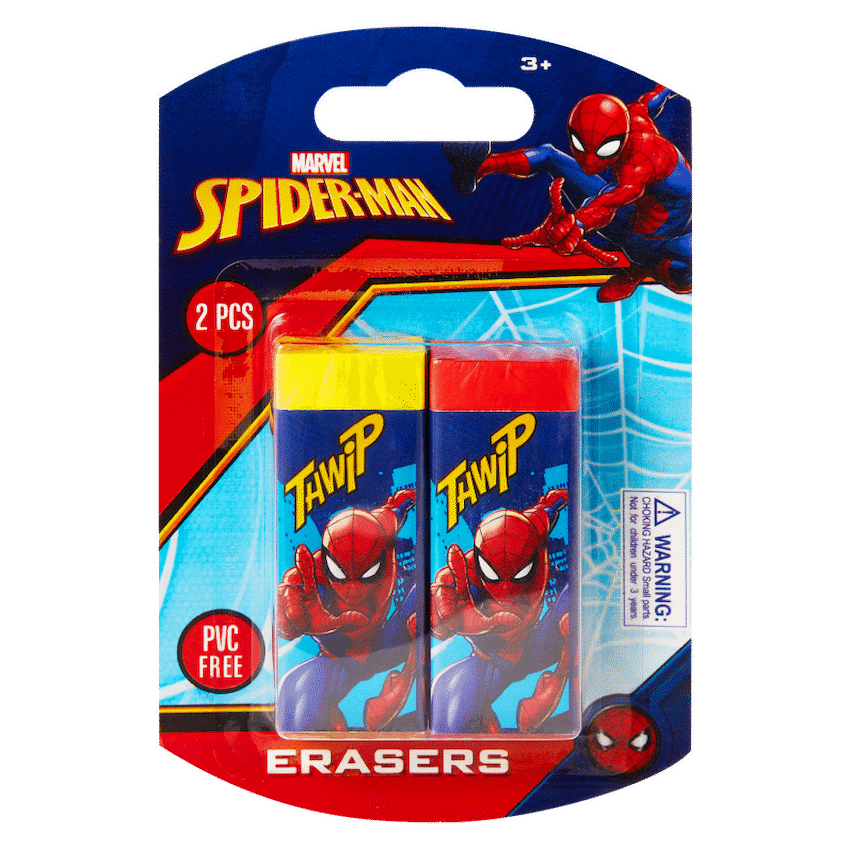 Spiderman 2 Pastel Primary Erasers. Multi