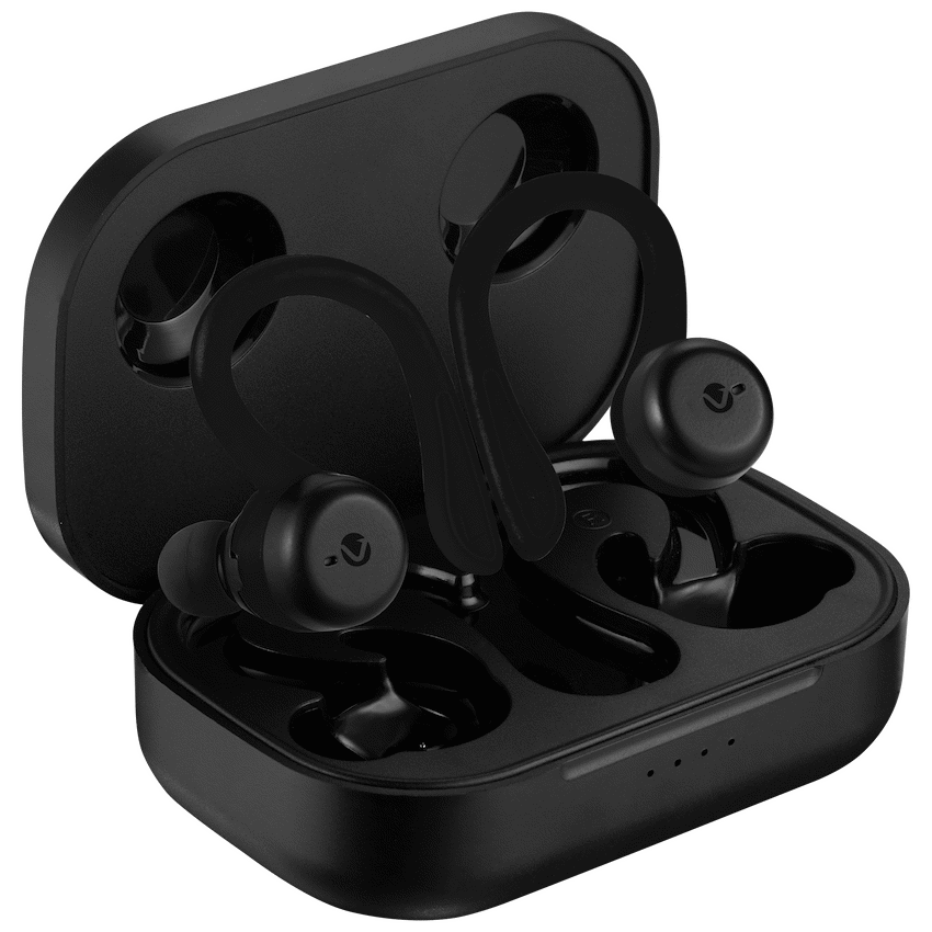 Volkano Momentum Series IPX7 Sports Hook TWS Earphones + Charging Case - Black