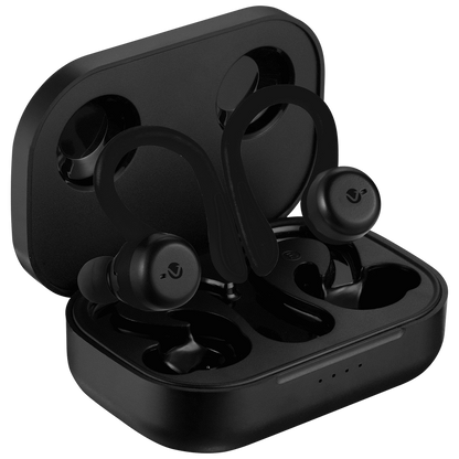 Volkano Momentum Series IPX7 Sports Hook TWS Earphones + Charging Case - Black