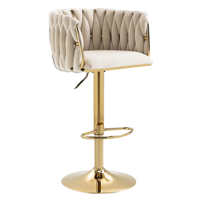 Everfurn Princeton Barstool - Gold & Cream