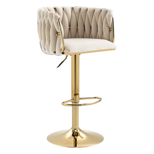 Everfurn Princeton Barstool - Gold & Cream