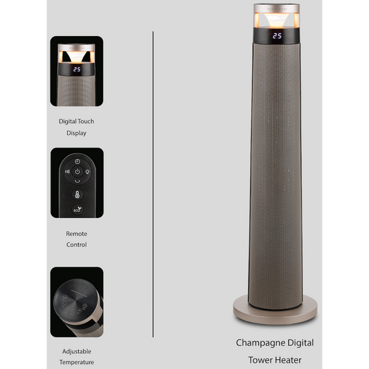 Boden Stark Tower Heater Night Light - Champagne