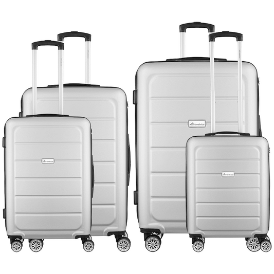 Travelwize Maple ABS 4-Wheels Spinner 4Pc Luggage Set Silver