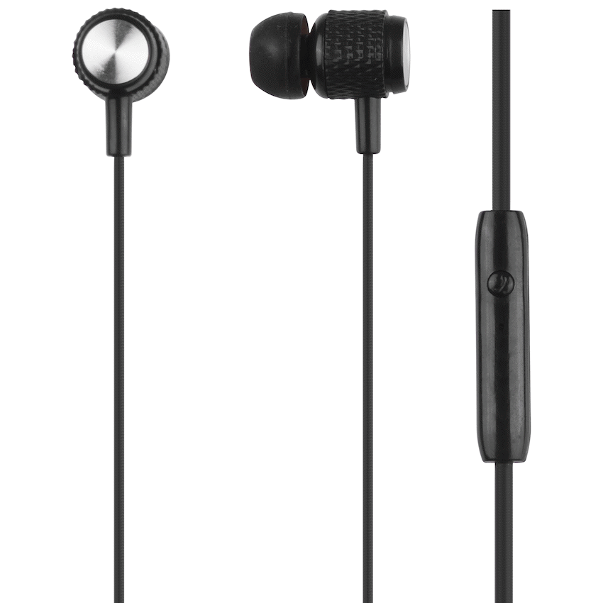 Pro Bass Catalyst series Packaged Aux earphone With Mic - Black