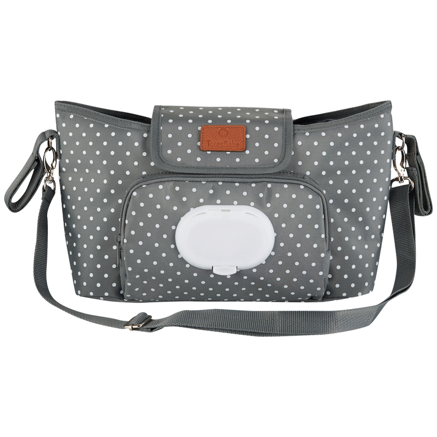 Totes Babe Dotty Series Stroller Caddy Grey