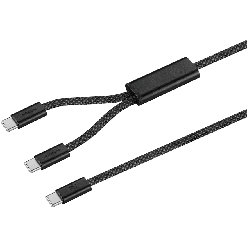 Volkano Weave Series USB C to 2 USB C 100W 1.5m