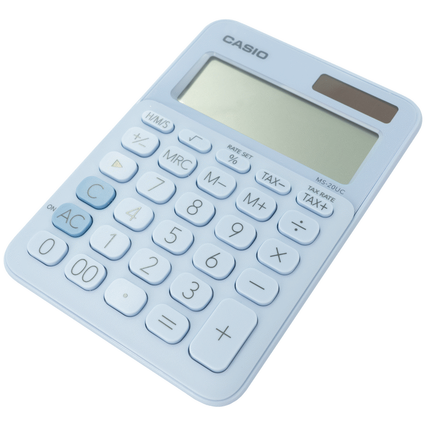 Casio MS-20UC - Desktop Calculator 12-Digit - Light Blue