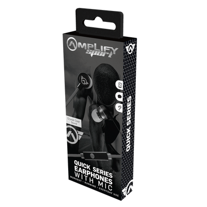 Amplify Sport Quick Series Earbuds with Mic - Black/Grey