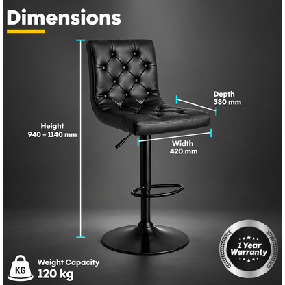 Everfurn Bayer Large Barstool Black