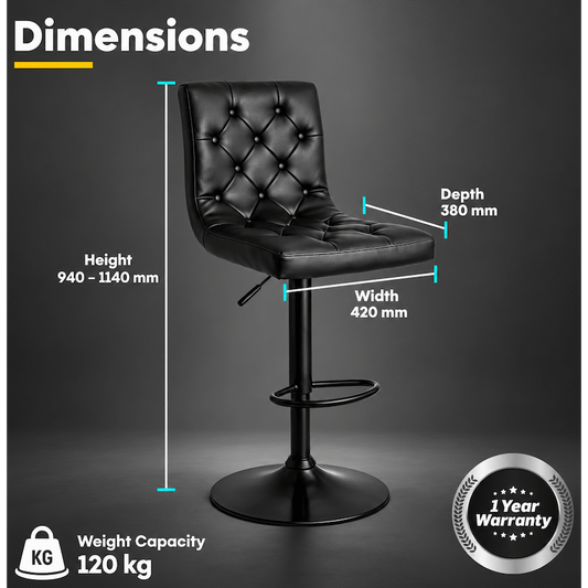 Everfurn Bayer Large Barstool Black