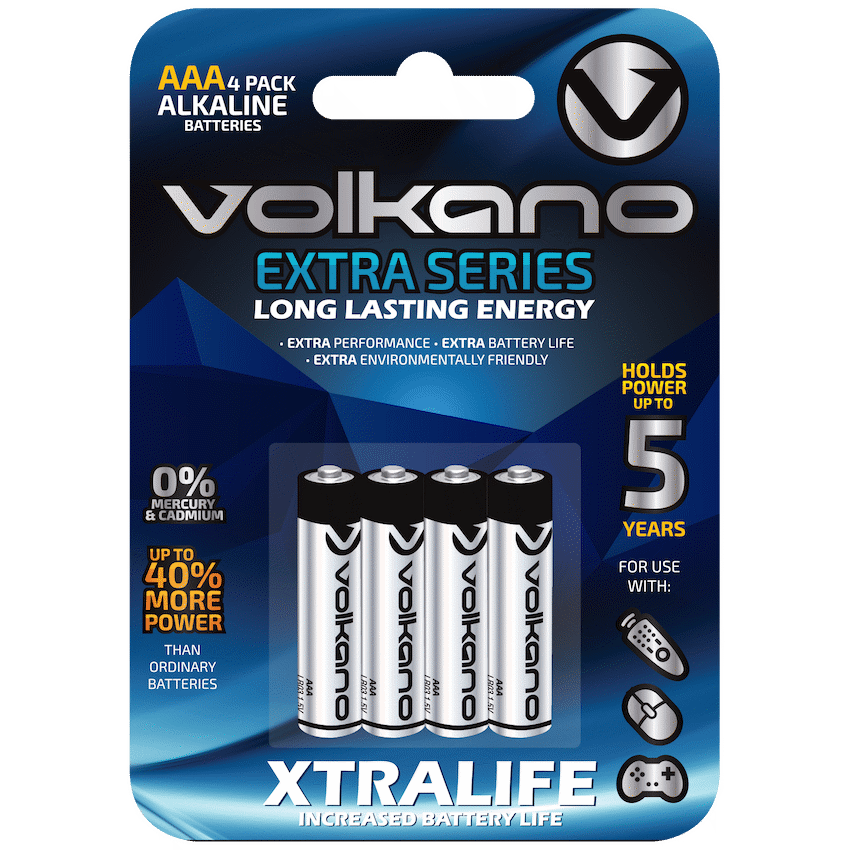 Volkano Extra series Alkaline Batteries AAA pack of 4