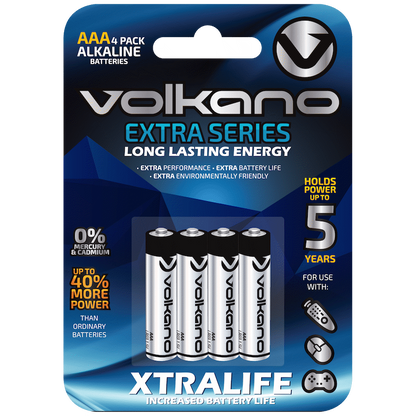 Volkano Extra series Alkaline Batteries AAA pack of 4