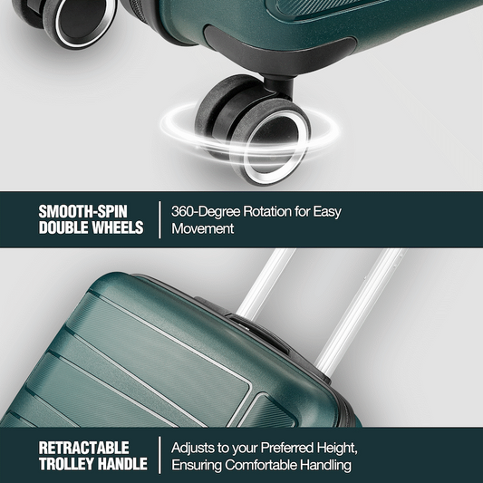 Travelwize Tourer PP 3Pc 4-wheel Spinner Luggage Set Petrol