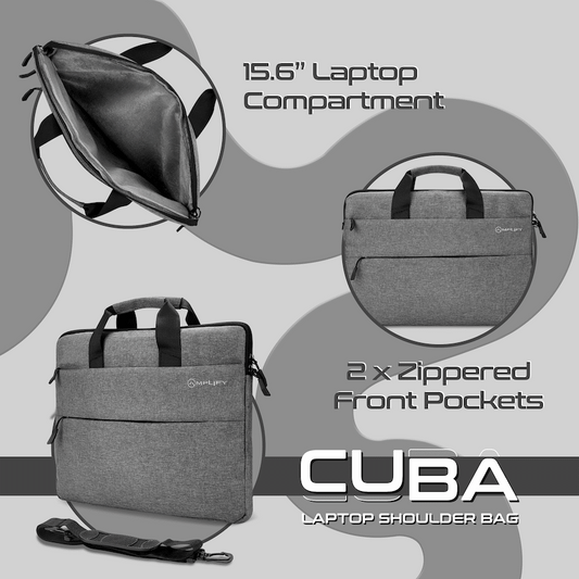 Amplify Cuba 15.6" Laptop Shoulder Bag Grey