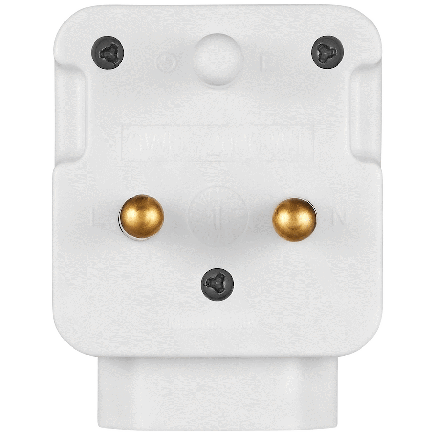 Switched 2-Way Schuko Adaptor - Top and Bottom Loader
